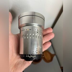 Steinheil Munchen Argus Cintagon 100mm f/3.5 Lens in Leather Case C44 Mount V24